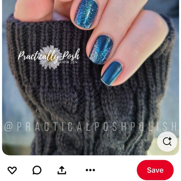 *Retired* Color Street: Undercover | Silver Gold Glitter Clear Overlay Blue - Picture 12 of 16